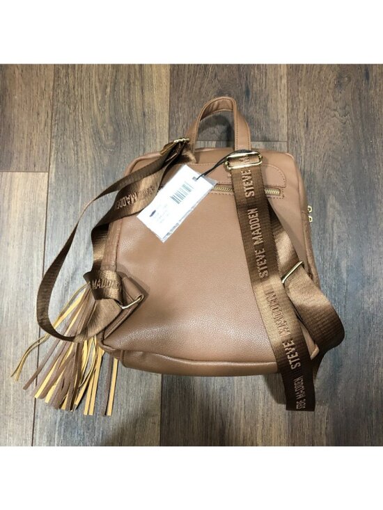 Steve Madden Backpack Faux Leather Nutshell BTAMPA LOGO Web Brown NWT main image 10